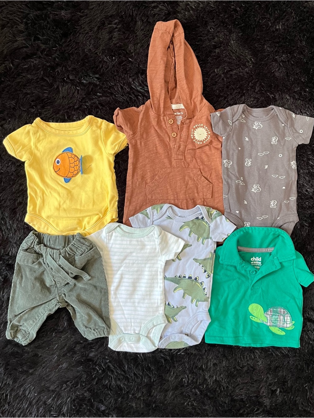 COTTON Newborn Boy FISH 7 Piece Bundle